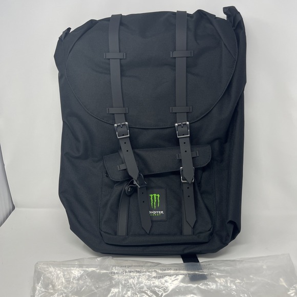 Monster Energy Backpack Black 20" x 15" Whistler Prize Rucksack New Genuine - Picture 1 of 7